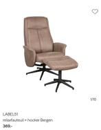 2x relax fauteuil Bergen met hocker., Huis en Inrichting, Fauteuils, Ophalen of Verzenden, 75 tot 100 cm, 50 tot 75 cm