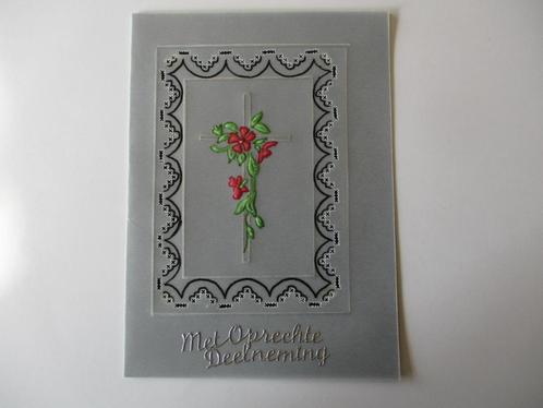 nr 183 pergamano rouw kaart, Hobby en Vrije tijd, Kaarten | Zelfgemaakt, Nieuw, Overige thema's, Ophalen of Verzenden