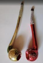 oude kerstbal: Pijp, 2 pijpen, 17 en 19,5 cm, zeldzaam, Antiek en Kunst, Ophalen of Verzenden