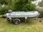 BaseMarine 360 rubberboot + 9.9pk Suzuki 2t motor + trailer, Watersport en Boten, Gebruikt, Benzine, Minder dan 70 pk, Overige materialen