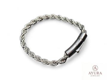 Roestvrij stalen heren armband - Gevlochten schakel beschikbaar voor biedingen