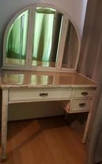 Vintage used look bureau/kaptafel met drieluik spiegels, Ophalen, Gebruikt, 50 tot 100 cm, Minder dan 100 cm