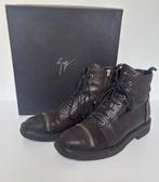 GIUSEPPE ZANOTTI  bruine leren veter biker boots  MAAT 41, Bruin, Lage of Enkellaarzen, Ophalen of Verzenden, Zo goed als nieuw