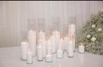 Witte Kaarsen Korrels + Lonten, Huis en Inrichting, Woonaccessoires | Kandelaars en Kaarsen, Ophalen, Overige materialen, Wit
