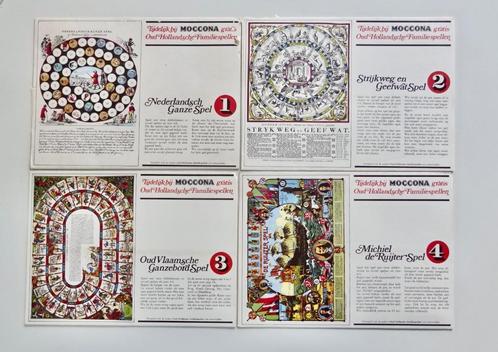 Moccona 4 verschillende gezelschapsspellen 1972, Hobby en Vrije tijd, Gezelschapsspellen | Bordspellen, Zo goed als nieuw, Ophalen of Verzenden