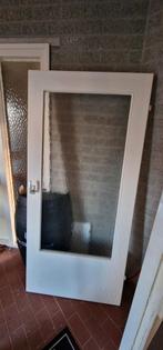 Opdekdeur linksdraaiend 93x200.5 met ruit, Doe-het-zelf en Verbouw, Deuren en Horren, Ophalen, 80 tot 100 cm, Binnendeur, Zo goed als nieuw