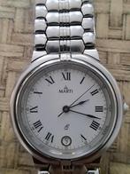 Vintage Marti horloge met dagaanduiding, Ophalen of Verzenden, Gebruikt, Staal, Overige merken