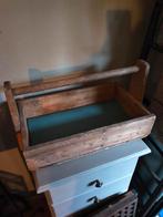 Antieke houten kist gereedschapskist lectuurbak, Ophalen