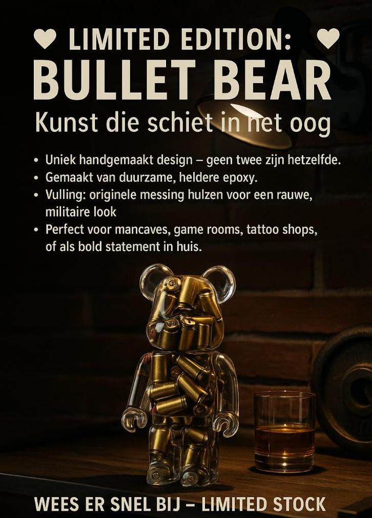 Money bear, Bullet edition Limited edition, Antiek en Kunst, Kunst | Designobjecten, Ophalen of Verzenden