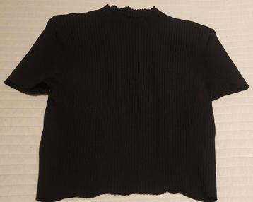 Zara cropped tshirt zwart rekbaar maat s t-shirt strepen beschikbaar voor biedingen