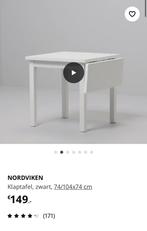Ikea Nordviken uitschuifbare tafel wit, Huis en Inrichting, Ophalen, Zo goed als nieuw, Rechthoekig, 50 tot 100 cm