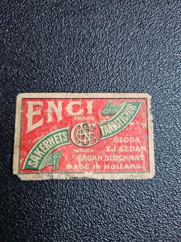 Oud Luciferetiket ENCI - Made in Holland beschikbaar voor biedingen