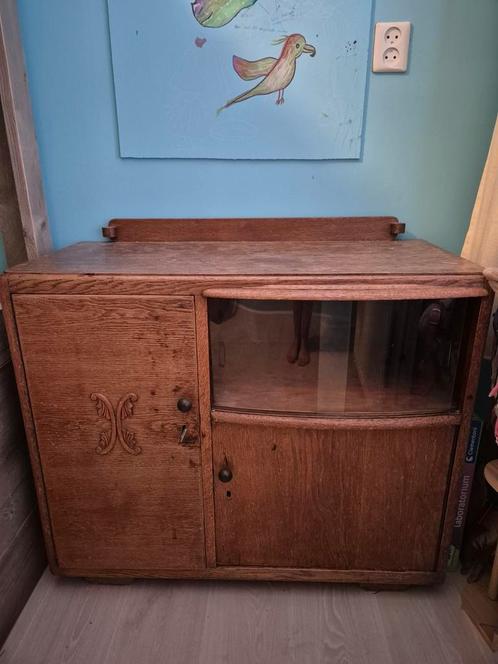 Vintage Dressoir/Kabinet met Glazen Deur, Antiek en Kunst, Antiek | Meubels | Kasten, Ophalen