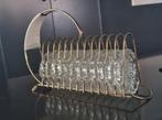 Brocante rekje met 12 kristallen / glazen onderzetters, Antiek en Kunst, Ophalen
