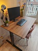 Gispen Bureau. Eiken blad, zwarte poten, 120x80cm, Ophalen, Zo goed als nieuw