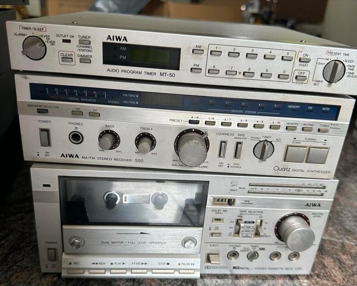 Vintage Aiwa Stereo Set, Audio, Tv en Foto, Stereo-sets, Gebruikt, Cassettedeck, Overige merken, Losse componenten, Ophalen of Verzenden