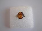 Vintage ring ca. 1970 droogbloemetjes in hars, Gebruikt, Overige kleuren, Ophalen of Verzenden, 17 tot 18