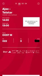 AJA - TEL vak 022 rij 3 (Field Seat), Tickets en Kaartjes, Eén persoon