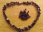 Ketting van natuurlijk donkerrode granaat, Sieraden, Tassen en Uiterlijk, Antieke sieraden, Ophalen of Verzenden, Overige materialen