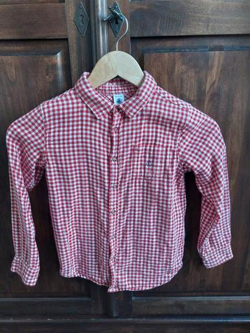 Petit Bateau overhemd blouse rood/wit geruit maat 128 beschikbaar voor biedingen
