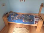 Stoer steigerhouten bed 80x200 met lattenbodem en matras, 85 tot 100 cm, Gebruikt, 180 cm of meer, Ophalen