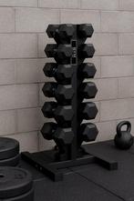 Nieuwe Zwarte Hexa Dumbbell Set 105kg + halterrek, Sport en Fitness, Ophalen, Nieuw, Benen, Dumbbell