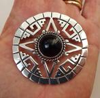 Vintage royaal model zilveren broche: Aztec decor, Mexico, Sieraden, Tassen en Uiterlijk, Antieke sieraden, Ophalen of Verzenden