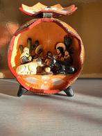 Kerststal in handgesneden kalebas, Ophalen of Verzenden