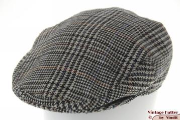 Vintage flatcap Platte pet Kangol Peebles grijs geruit 59,5 beschikbaar voor biedingen