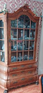 Antieke vitrinekast, 130x215cm, zonder inhoud, Ophalen of Verzenden