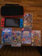 Nintendo Switch met 5 games, Spelcomputers en Games, Gebruikt, Online, 1 speler, Vanaf 7 jaar