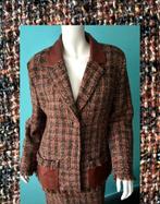 1B Vintage jaren 80 bouclé blazer bruin maat 40, Kleding | Dames, Jasjes, Kostuums en Pakken, Maat 38/40 (M), Bruin, Verzenden