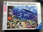 Ravensburger legpuzzel 1000 stukjes Family of Dolphins, Ophalen of Verzenden, 500 t/m 1500 stukjes, Gebruikt, Legpuzzel