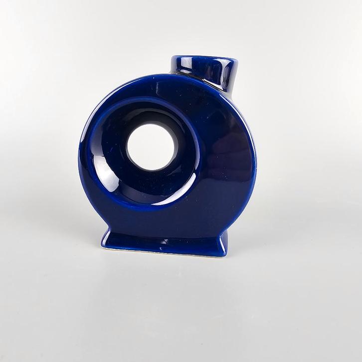 Vintage blauwe vaas door Afina Rijnsburg, Antiek en Kunst, Antiek | Vazen, Ophalen of Verzenden