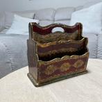 Vintage Florentijnse brievenhouder - rood/ goud, Ophalen of Verzenden, Zo goed als nieuw