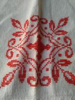 vintage theedoek met geborduurde kerstster, theedoek Kerst, Ophalen of Verzenden, Zo goed als nieuw