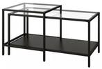 IKEA 2x Bijzettafel Zwart Glas, Huis en Inrichting, Ophalen, 50 tot 100 cm, Minder dan 50 cm, Rechthoekig