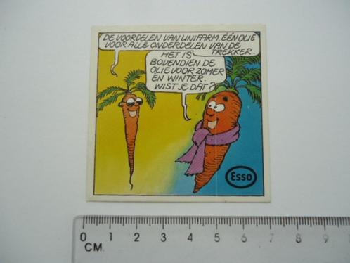sticker Esso oil traktor boer Unifarm wortel strip retro, Verzamelen, Stickers, Zo goed als nieuw, Bedrijf of Vereniging, Verzenden