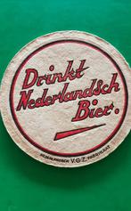 Oud viltje " Drink Nederlandsch bier", Verzamelen, Biermerken, Viltje(s), Overige merken, Zo goed als nieuw, Verzenden
