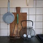 Oude emaille vergiet eiermandje stamper pureestamper Etage3, Gebruikt, ., Ophalen of Verzenden, .