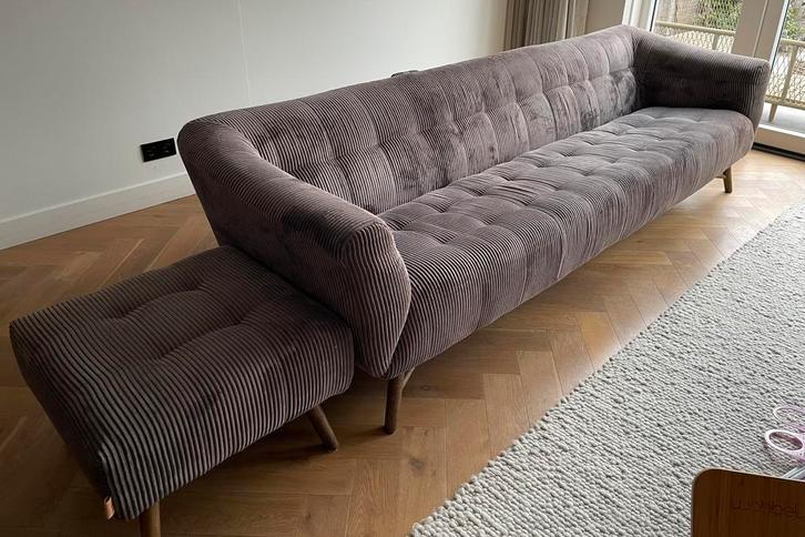 Dutch Sofa Company bank en hocker, Huis en Inrichting, Banken | Sofa's en Chaises Longues, Zo goed als nieuw, Overige maten, 250 tot 300 cm