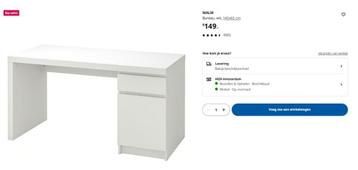 Bureau MALM wit, IKEA - afbeelding 6