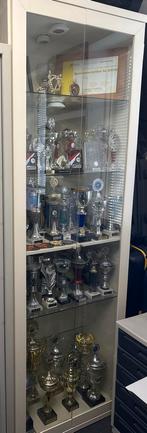 Witte vitrinekast met glazen deuren - 218x72 cm, Ophalen, Gebruikt, 200 cm of meer, 50 tot 100 cm