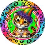 LF9000 icing frosting tijger 20cm eetbare taart plaat print, Ophalen of Verzenden, Nieuw, Taarten, Versiering
