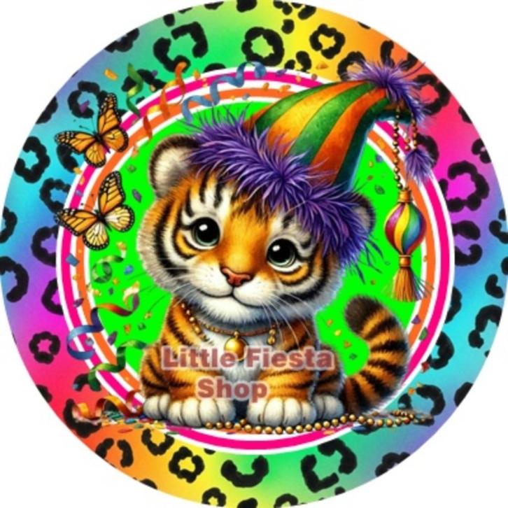 LF9000 icing frosting tijger 20cm eetbare taart plaat print, Hobby en Vrije tijd, Taarten en Cupcakes maken, Nieuw, Versiering
