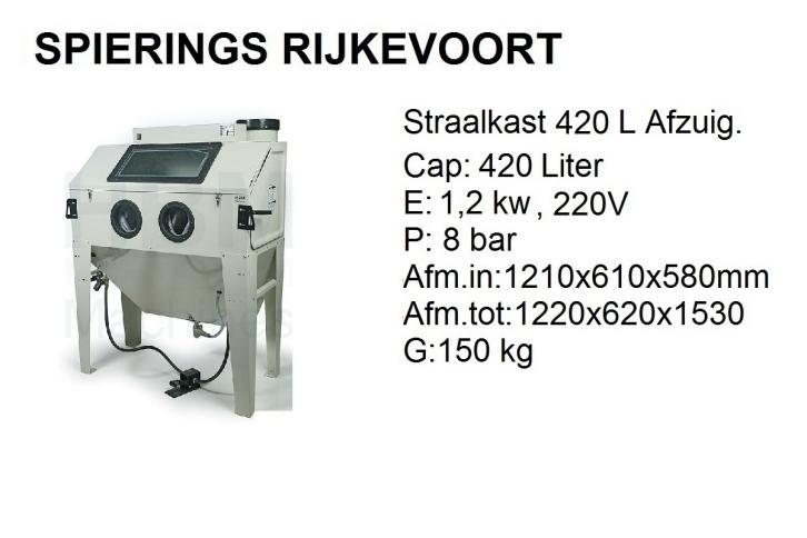 Straalkast zandstraalkast 420 L Spierings Rijkevoort, Doe-het-zelf en Verbouw, Reinigingsmachines, Nieuw, Overige typen, Ophalen of Verzenden