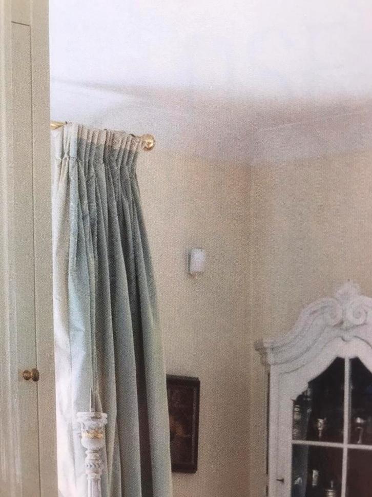 Messing Roede met ringen en dragers, Huis en Inrichting, Stoffering | Gordijnen en Lamellen, Zo goed als nieuw, Minder dan 100 cm