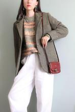 Handgemaakt vintage 70s herfst corduroy set in bruin S 36, Verzenden, Zo goed als nieuw, Vintage, Jasje
