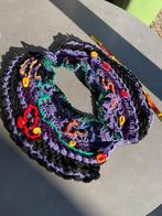 Nieuwe gehaakte zwart/paarse sjaal, Ophalen of Verzenden, Nieuw, Maat 42/44 (L), Sjaal