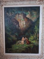 Romantiek olieverf schilderij c de kort, Antiek en Kunst, Kunst | Schilderijen | Klassiek, Ophalen of Verzenden
